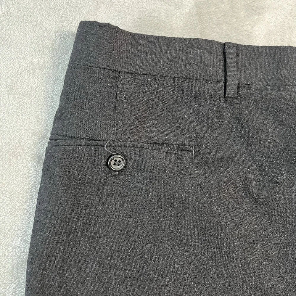 Jos A Bank Executive Collection Black 100% Wool Dress Pants Mens 37x28 USA Made